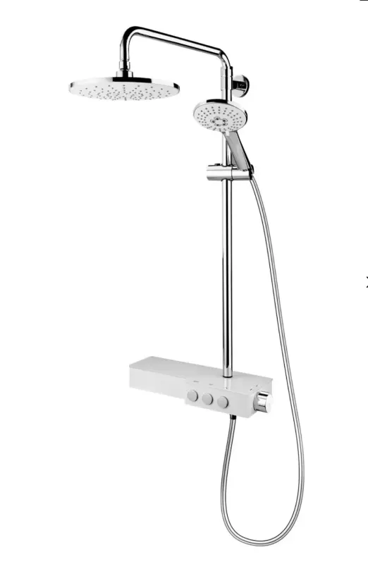 Sistem de dus FDesign Tempra FD5-TMP-7U-13, 1 2 , aparent, 230 mm, 1 pulverizare, anti-calcar, crom