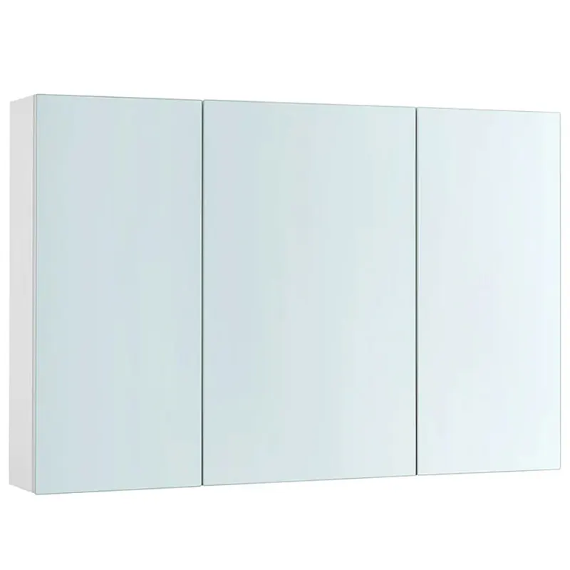 Dulap pentru baie cu oglinda, 3 usi si rafturi reglabile, MDF, 90x15x60 cm, alb