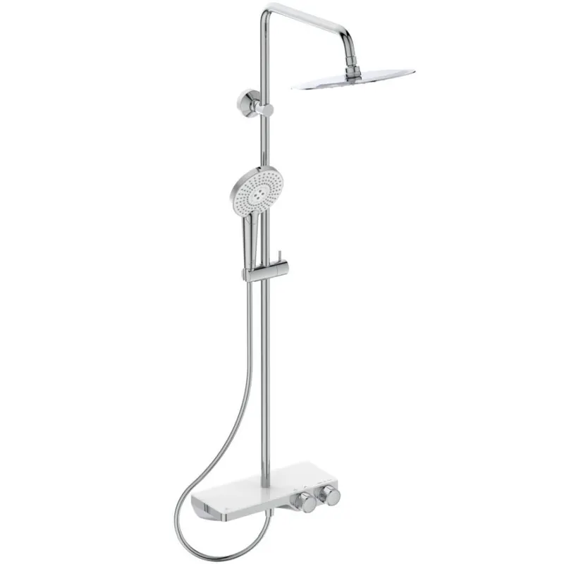 Coloana de dus cu baterie termostatata si etajera Ideal Ceratherm S200 II crom lucios