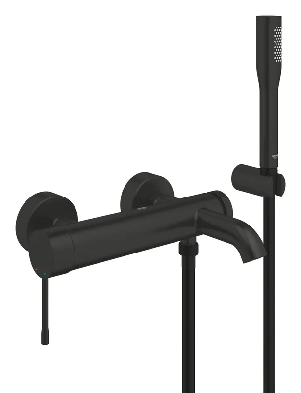 Baterie cada Grohe 336282431, Essence, montaj pe perete, tip incastrare aparent, tip comanda monocomanda, negru