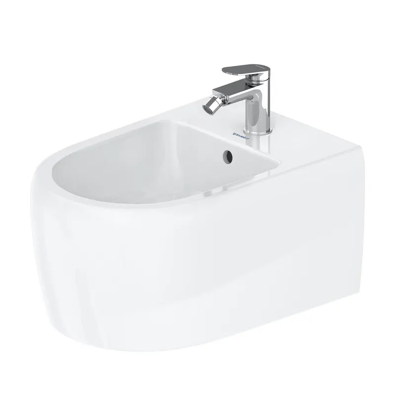 Bideu Duravit 2263150000, Qatego, montaj suspendat, preaplin, zona montaj interior, elemente fixare ascunse, alb
