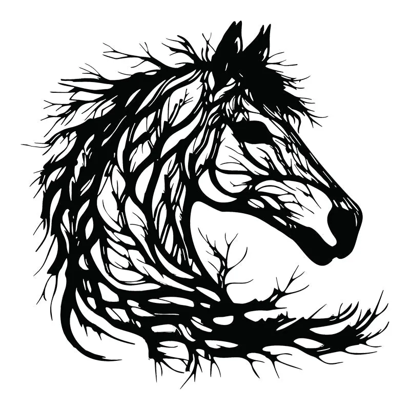 Decorațiune metal Wall deco Horsy negru metal, 60x60 cm - Negru