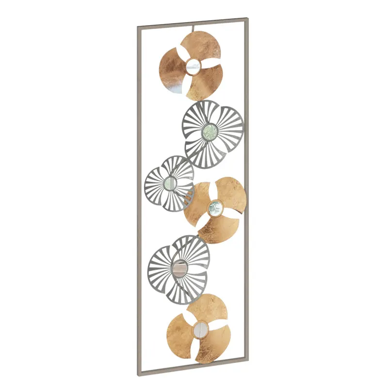 Decoratiune de perete Blomma metal auriu, antic, 31x90 cm - Auriu
