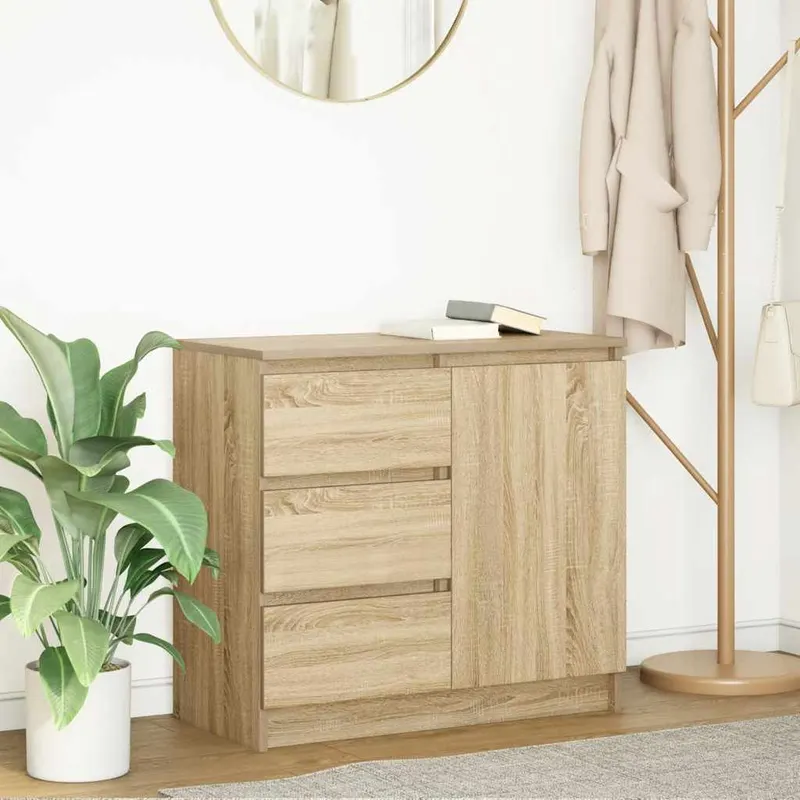 bufeta cu sertar stejar sonoma 71x35x65 cm lemn prelucrat
