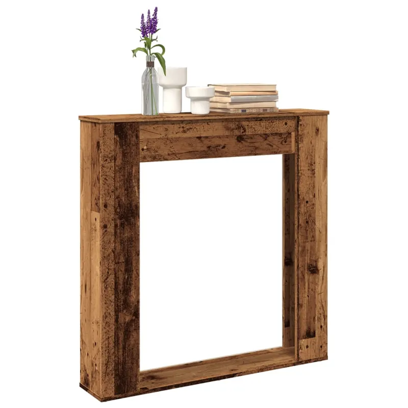 masca de semineu, lemn vechi, 100x20x100 cm, lemn prelucrat