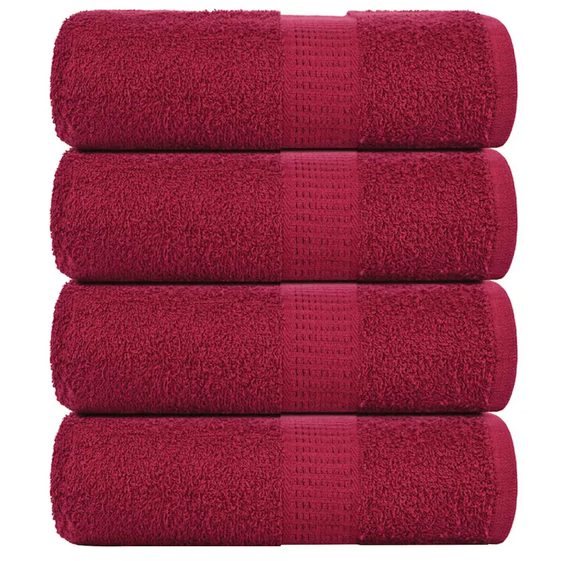 prosoape cu sapun 4 buc bordeaux 30x30 cm 360 g/m2 100% bumbac