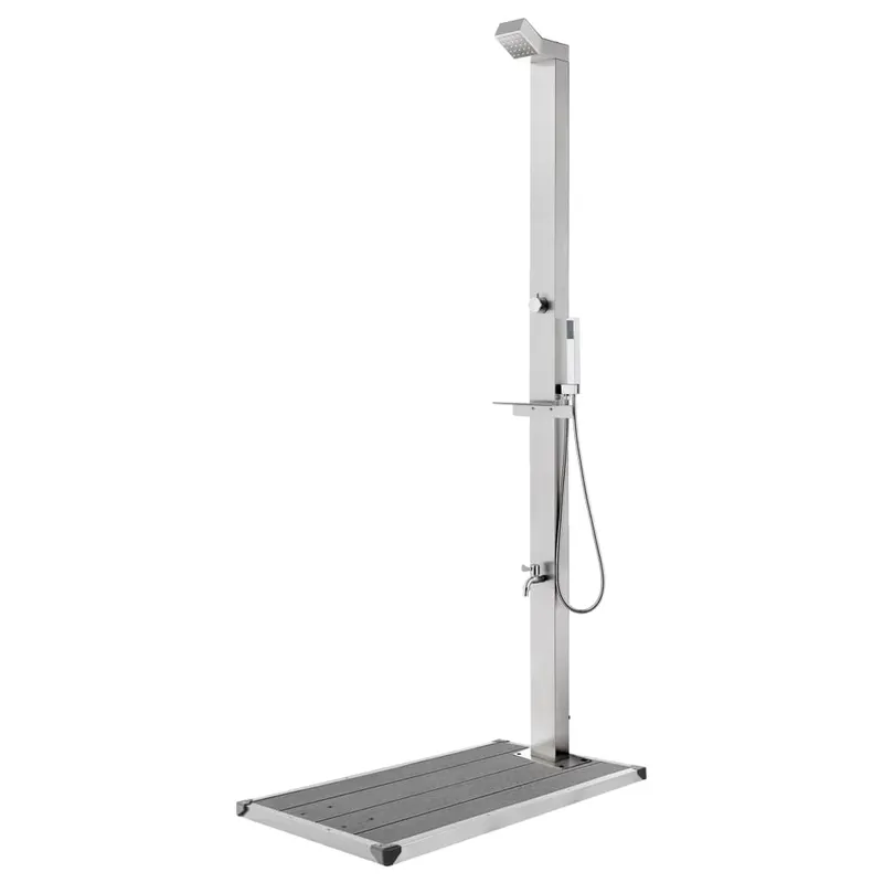 dus de gradina cu baza gri, 225 cm, otel inoxidabil