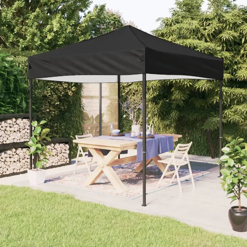 cort de petrecere pliabil, negru, 3x3 m