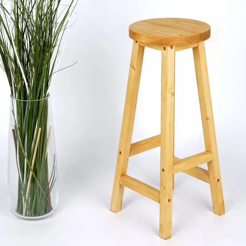 Scaun bar, taburet, din lemn culoare nuc dechis,70 cm