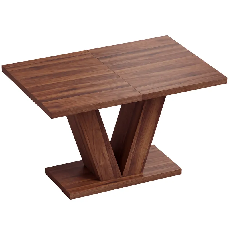 HOMCOM Masă de Dining Dreptunghiulară pentru 4 Persoane 120x80 cm Nuc