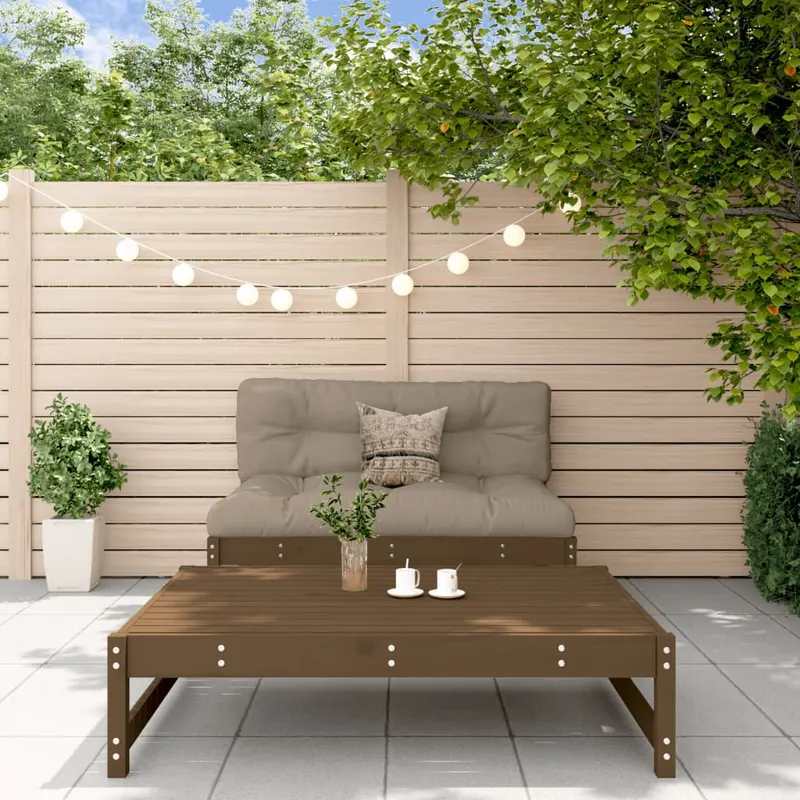 set mobilier gradina cu perne, 2 piese, maro miere lemn masiv