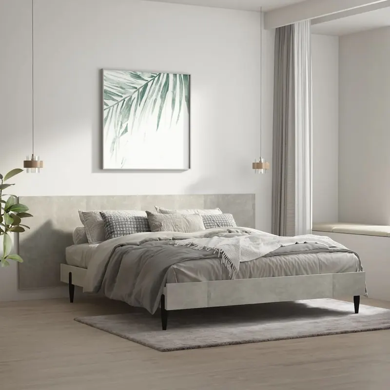 tablie de pat/ perete, gri beton, 240x1,5x80 cm, lemn prelucrat