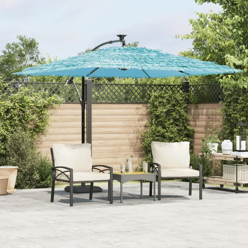 umbrela soare de gradina stalp din otel, albastru 269x269x235cm