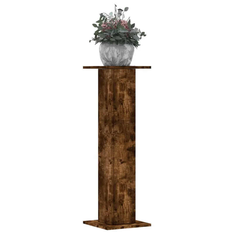 suporturi de plante 2 buc. stejar fumuriu 30x30x95 cm lemn