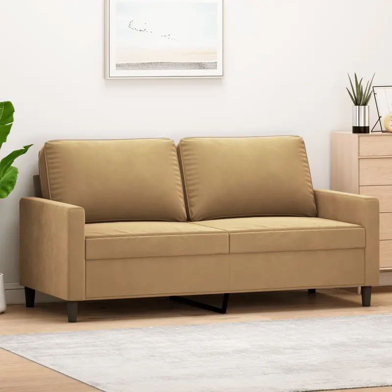 canapea cu 2 locuri, maro, 140 cm, catifea