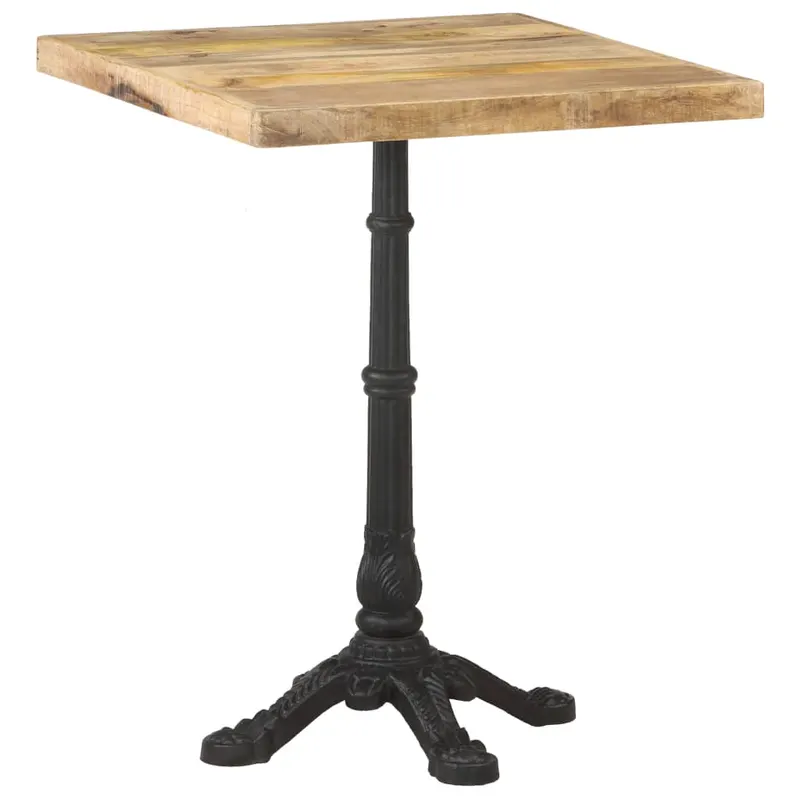 masa de bistro, 60 x 60 x 77 cm, lemn de mango brut