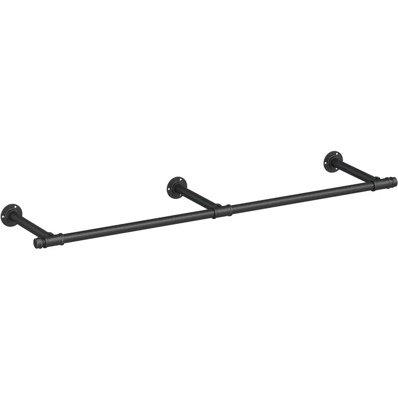 Sina metalica agatat haine montare perete industrial, 30x7x170 cm, capacitate 68 kg, negru