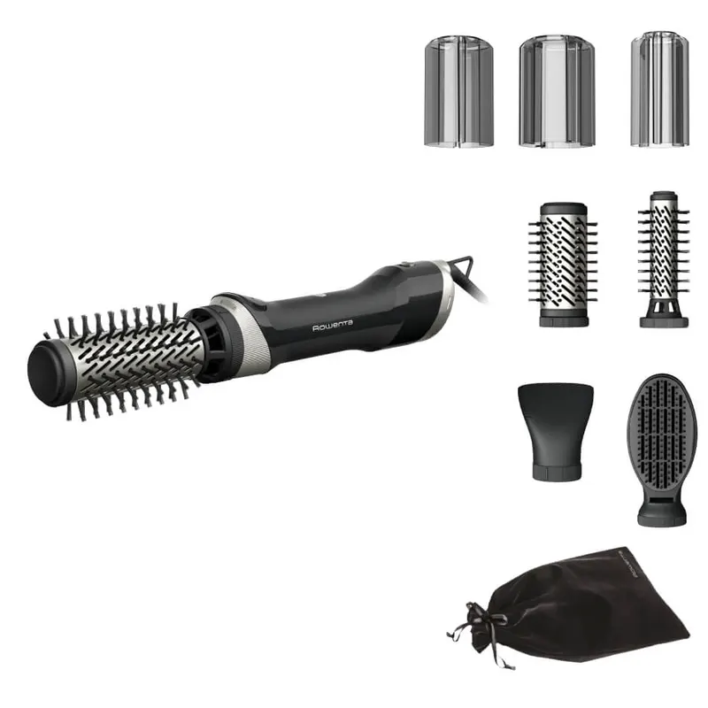 Perie rotativa cu aer cald Rowenta Brush Activ UB9540F0, 1000W, 2 perii rotative 40 50mm, 1 perie fixa 30 mm, o perie cu padela, 1 concentrator aer