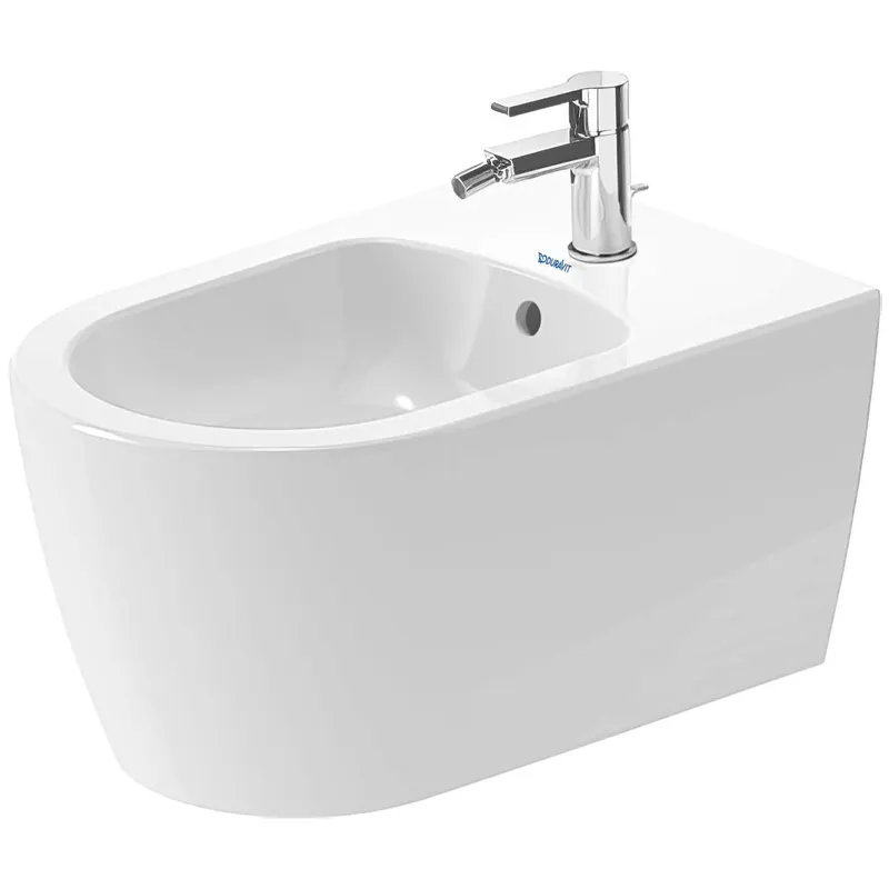 Bideu Duravit 2288150000, Me by Starck, montaj suspendat, zona montaj interior, elemente fixare ascunse, alb