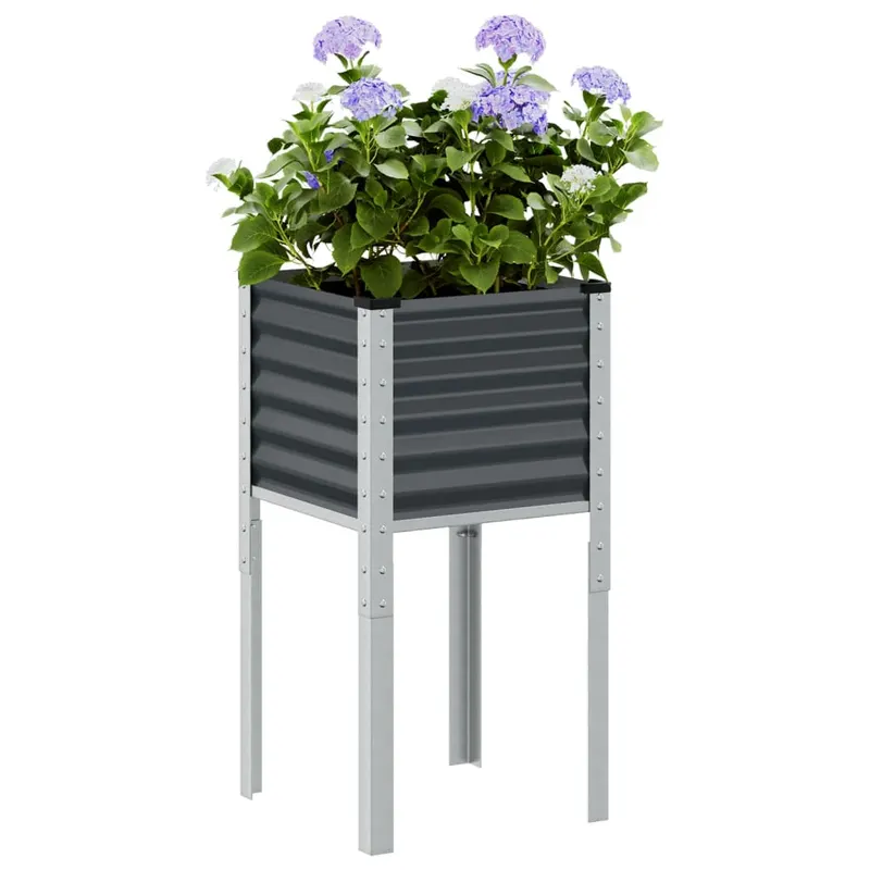 jardiniera de gradina, antracit, 45x45x88 cm, otel