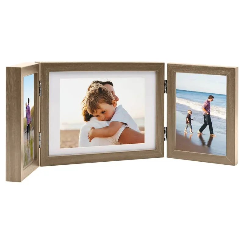rama foto tripla, colaj, maro deschis, 22x15 cm+2x(10x15 cm)