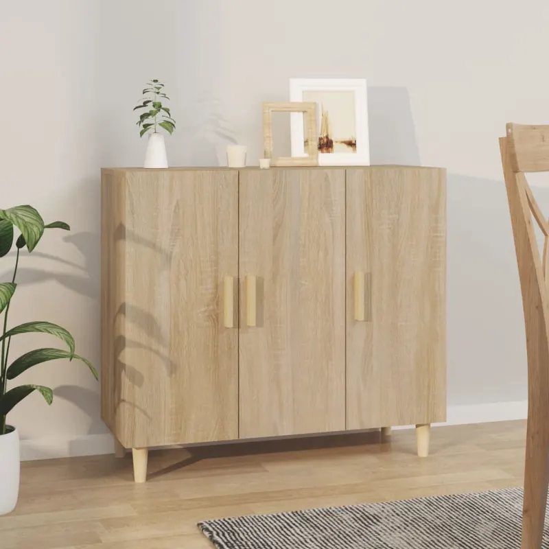 servanta, stejar sonoma, 90x34x80 cm, lemn compozit