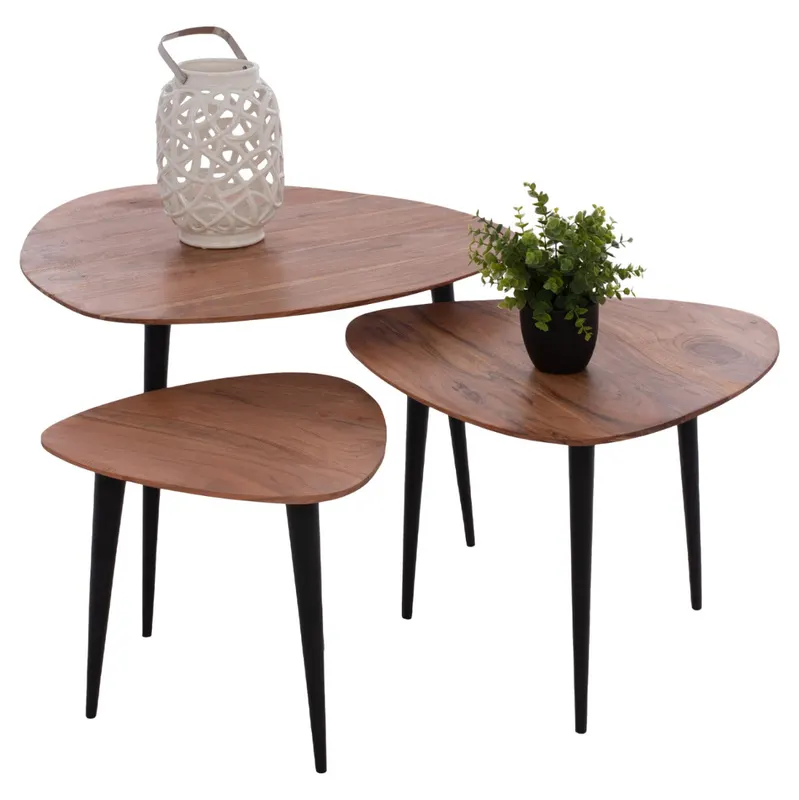 Set 3 masute de cafea DUZEM 41x40x36/54x54x40/69x67x46 CM