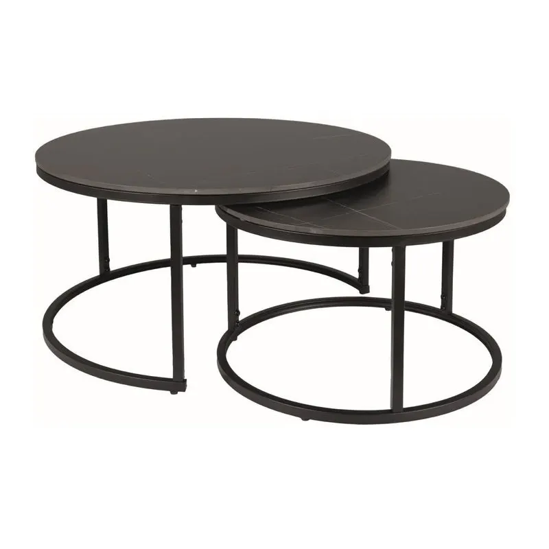 Set 2 masute de cafea NAVALY D Ø80/60 CM