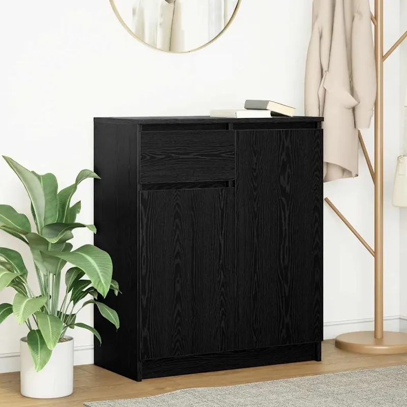 bufeta cu sertar stejar negru 71x35x84 cm lemn prelucrat