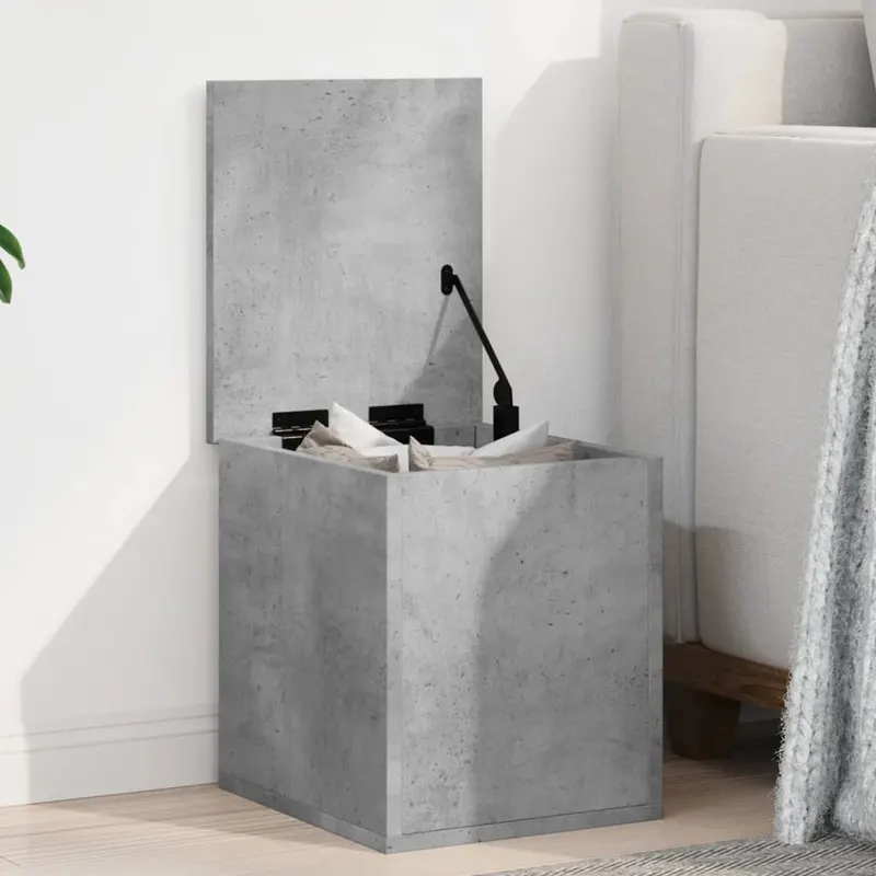 cutie de depozitare, gri beton, 30x35x35 cm, lemn prelucrat