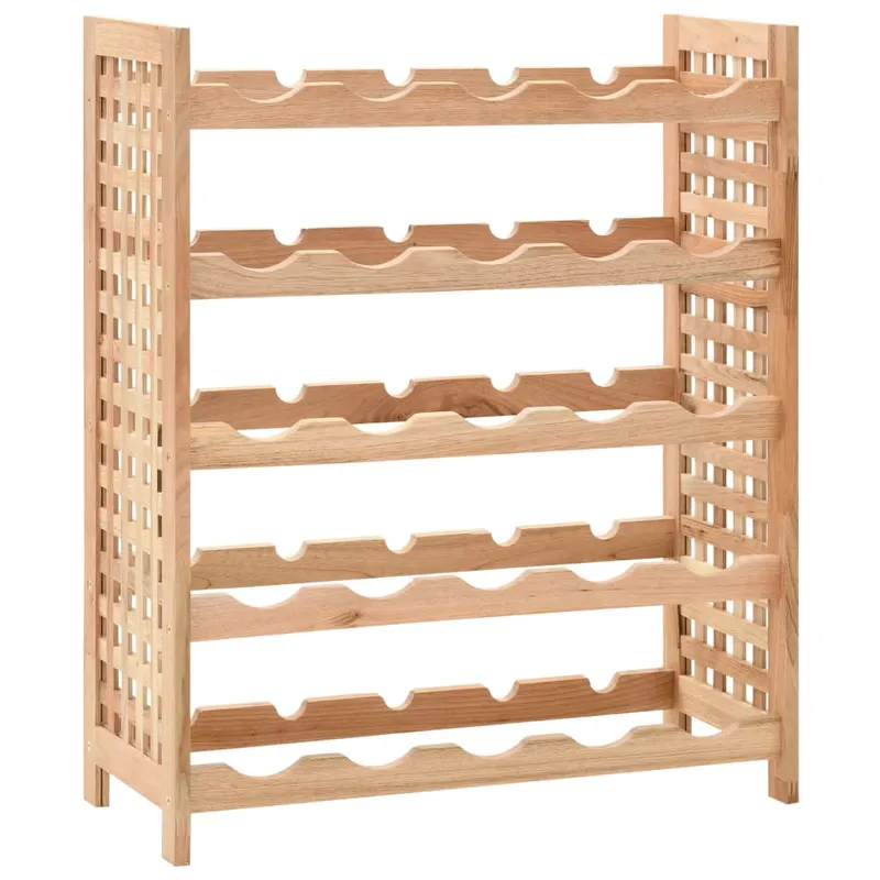 suport sticle vin pentru 25 sticle, 63x25x73 cm, lemn masiv nuc