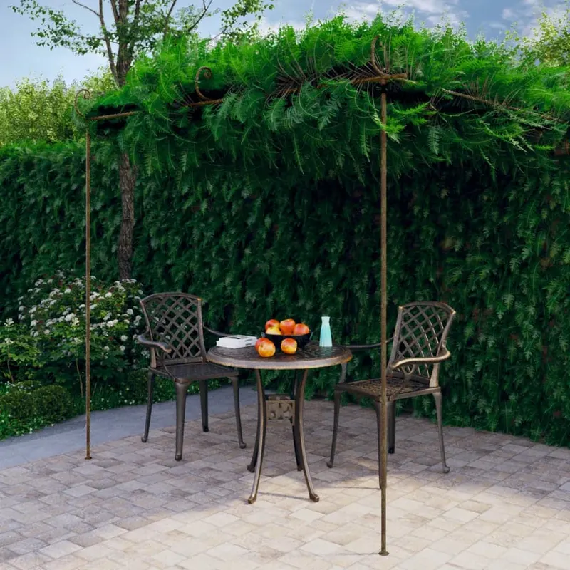 pergola de gradina, maro antic, 3x3x2,5 m, fier