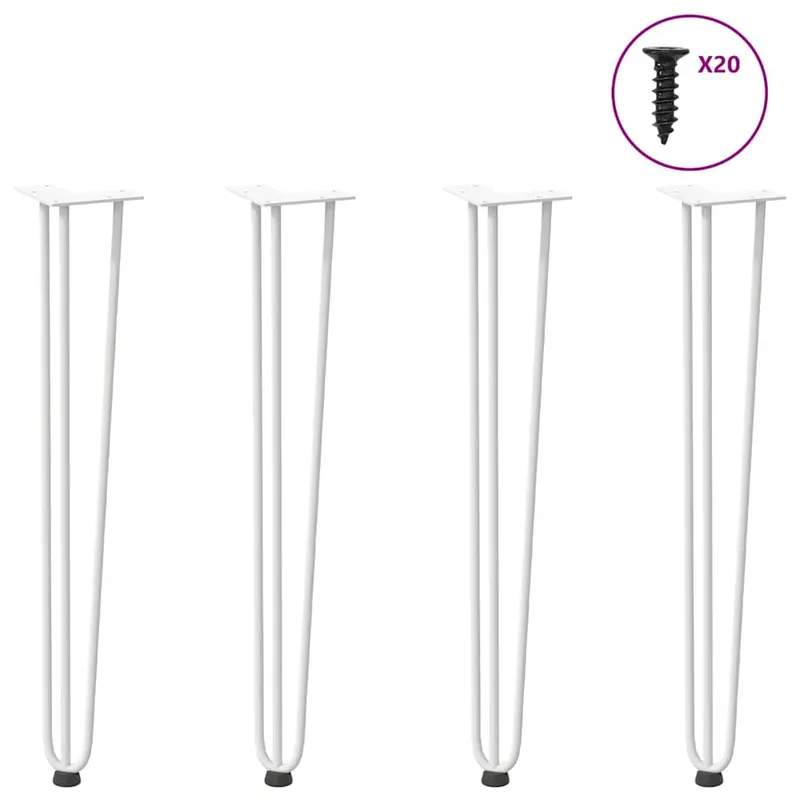 picioare de masa in ac de par 4 buc otel solid alb 72 cm