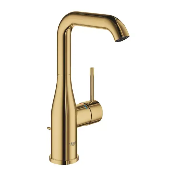 Baterie lavoar Grohe 32628GL1, Essence, 3 8 , marimea L, pivotanta, ventil cu tija, lucios, auriu