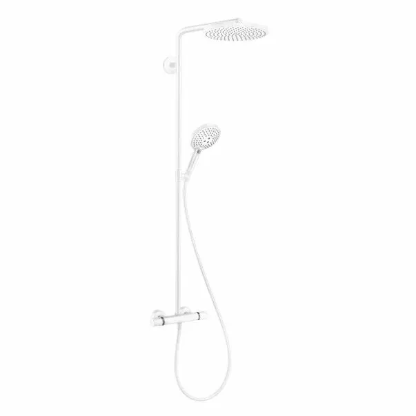 Coloana de dus cu baterie termostatata alb mat Hansgrohe Raindance Select S 240