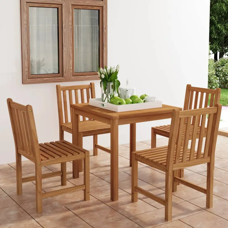set mobilier gradina, 5 piese, lemn masiv de tec
