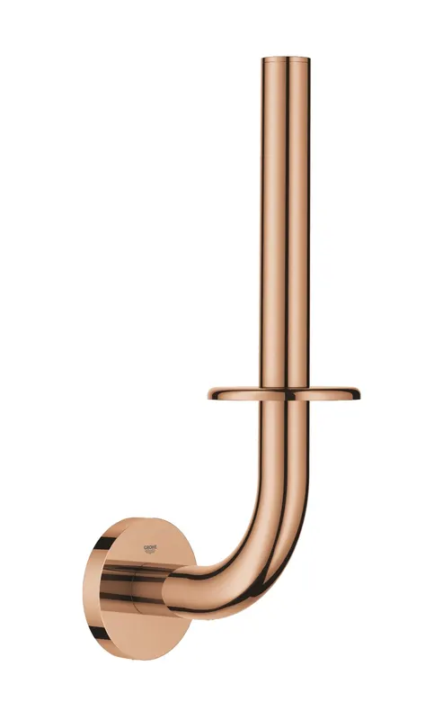 Suport hartie igienica Grohe 40385DA1, Essentials, montare pe perete, 1 rola, fixare ascunse, lucios, cupru