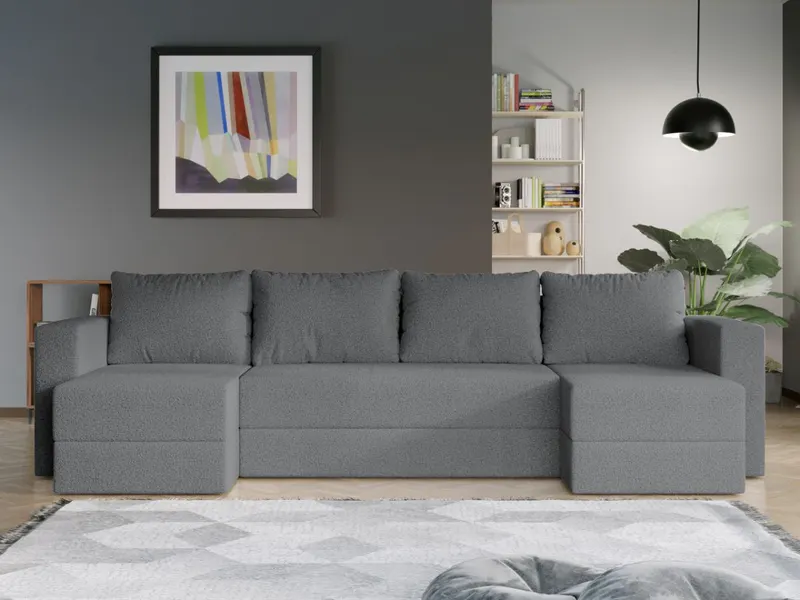 Coltar U Extensibil Alfa plusat aspect lana gri — imaginea 2