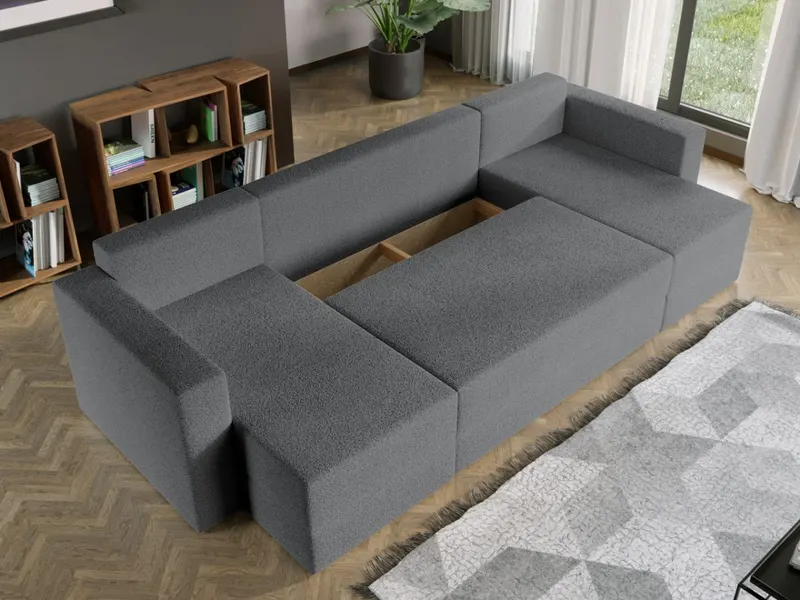 Coltar U Extensibil Alfa plusat aspect lana gri — imaginea 3