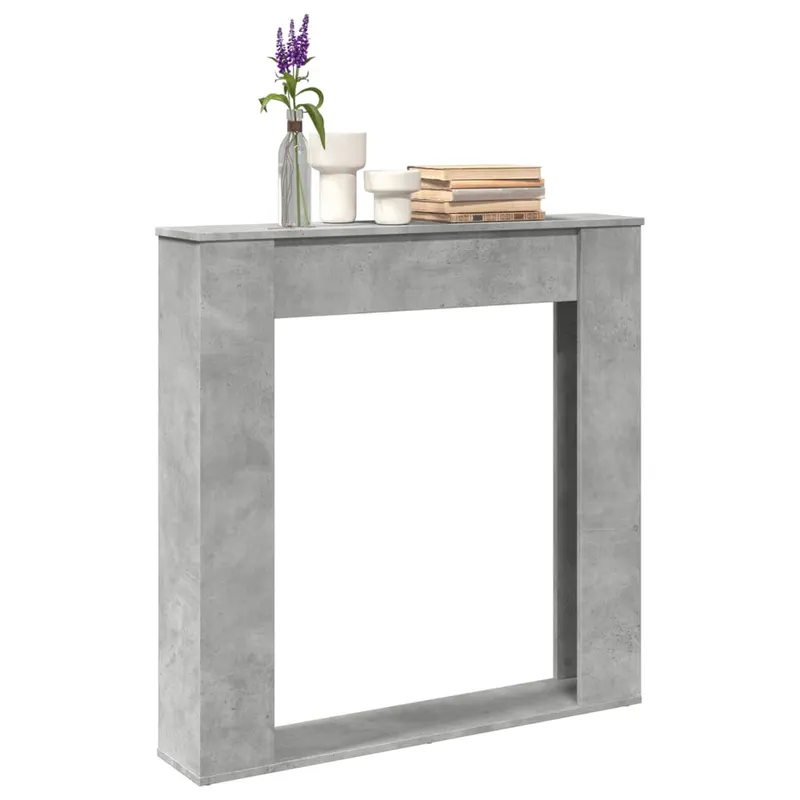 masca de semineu, gri beton, 100x20x100 cm, lemn prelucrat