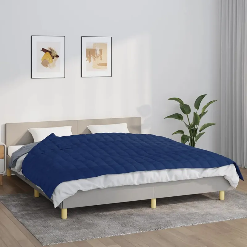 patura cu greutati, albastru, 155x220 cm, 7 kg, material textil