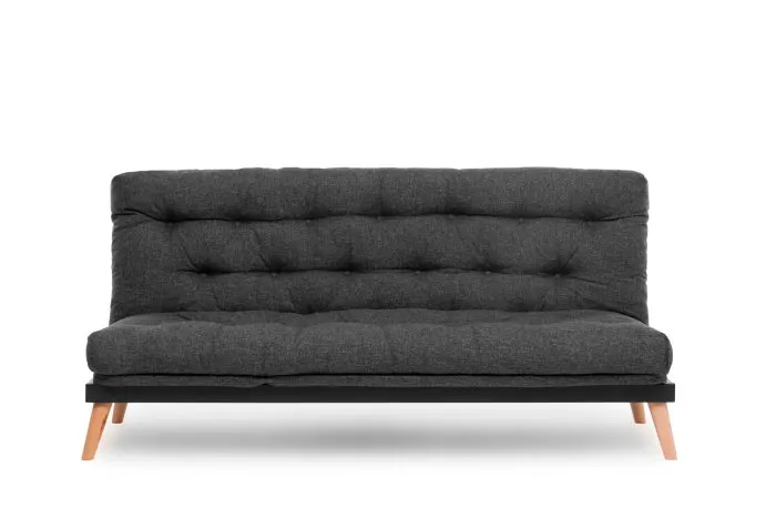 Canapea extensibila SAKI, 3 locuri, gri inchis, 185x82x92 cm