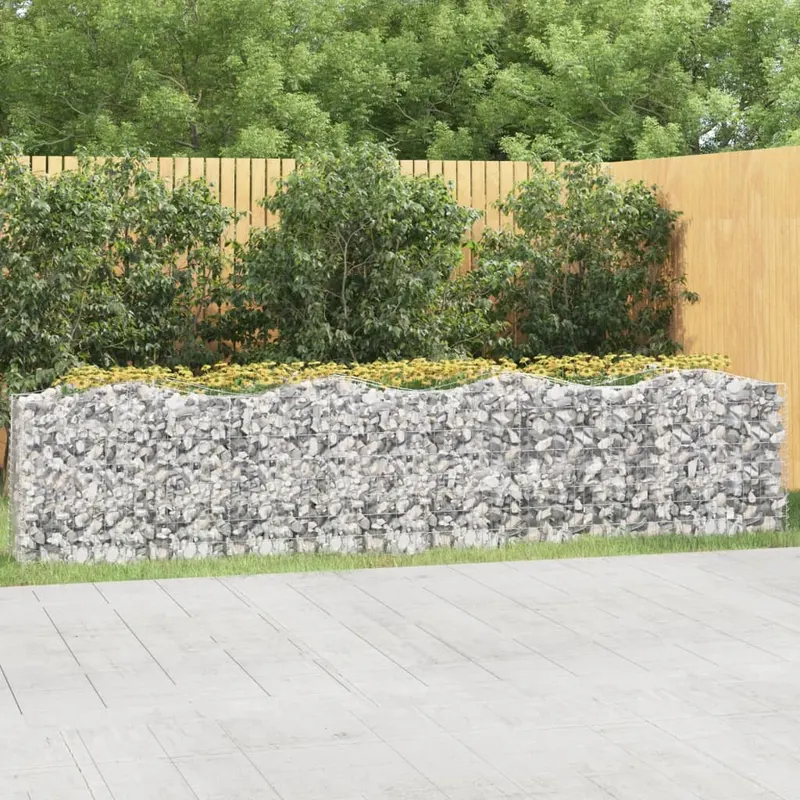 strat inaltat cu gabion arcuit, 400x50x100 cm, fier galvanizat