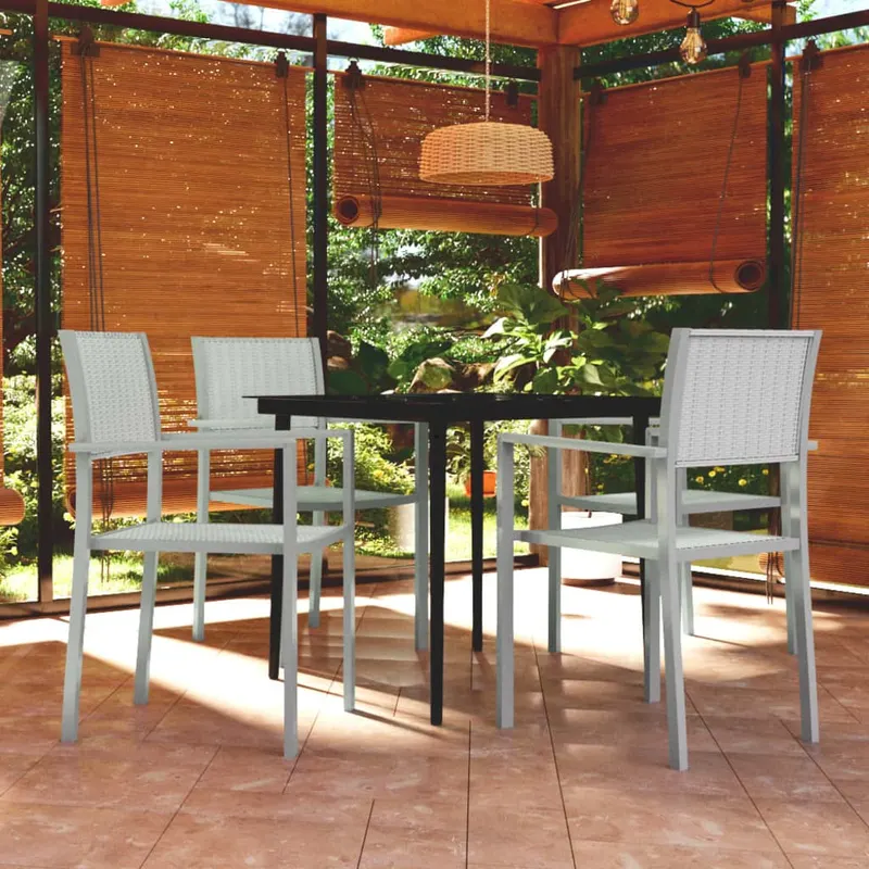 set mobilier pentru gradina, alb, 5 piese