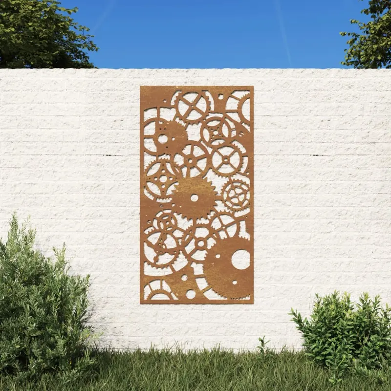 decor perete gradina 105x55 cm design roti zimtare otel corten