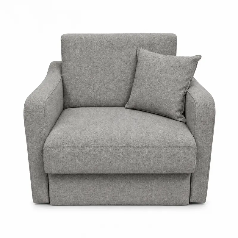 Fotoliu SAMY extensibil, cu lada de depozitare, stofa gri , cadru metalic, 103x100x92 Stofa, Gri