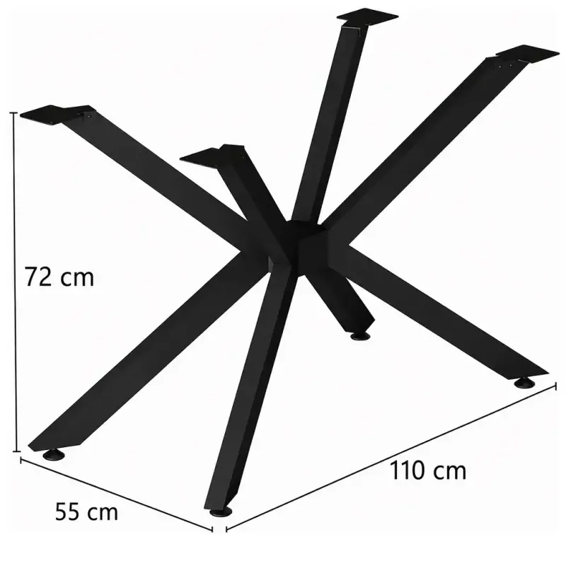 Picior masa metal, , Negru,110x55x71 cm