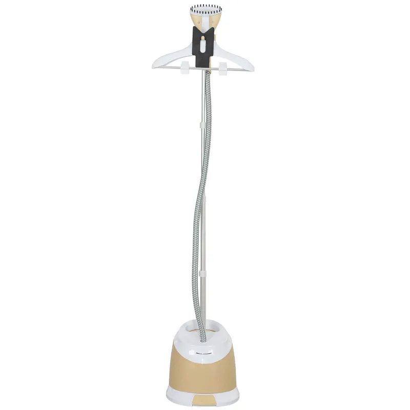 HOMCOM Aparat de Călcat Vertical cu Rezervor de Apă de 1,8l și Înălțime Reglabilă, 32x32x32 cm, Auriu