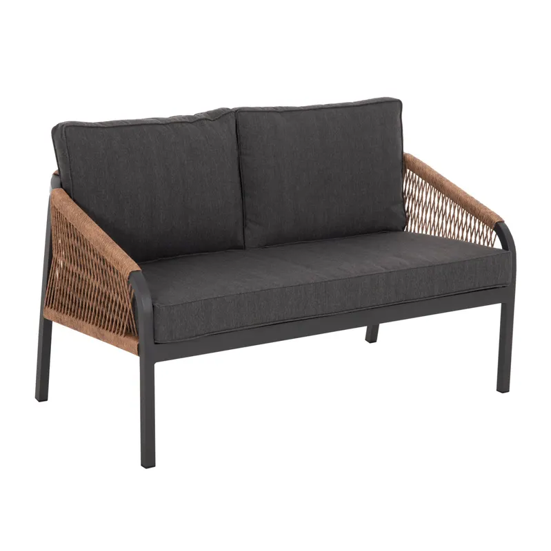 Canapea 2 locuri AMALIA 130 CM - Gri inchis