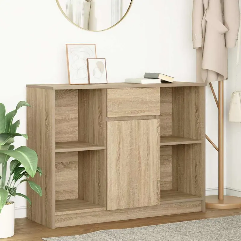 bufeta cu sertar stejar sonoma 101x35x76 cm lemn prelucrat